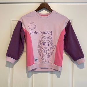Gabby’s dollhouse colorblock, puffy sleeve sweatshirt, 8